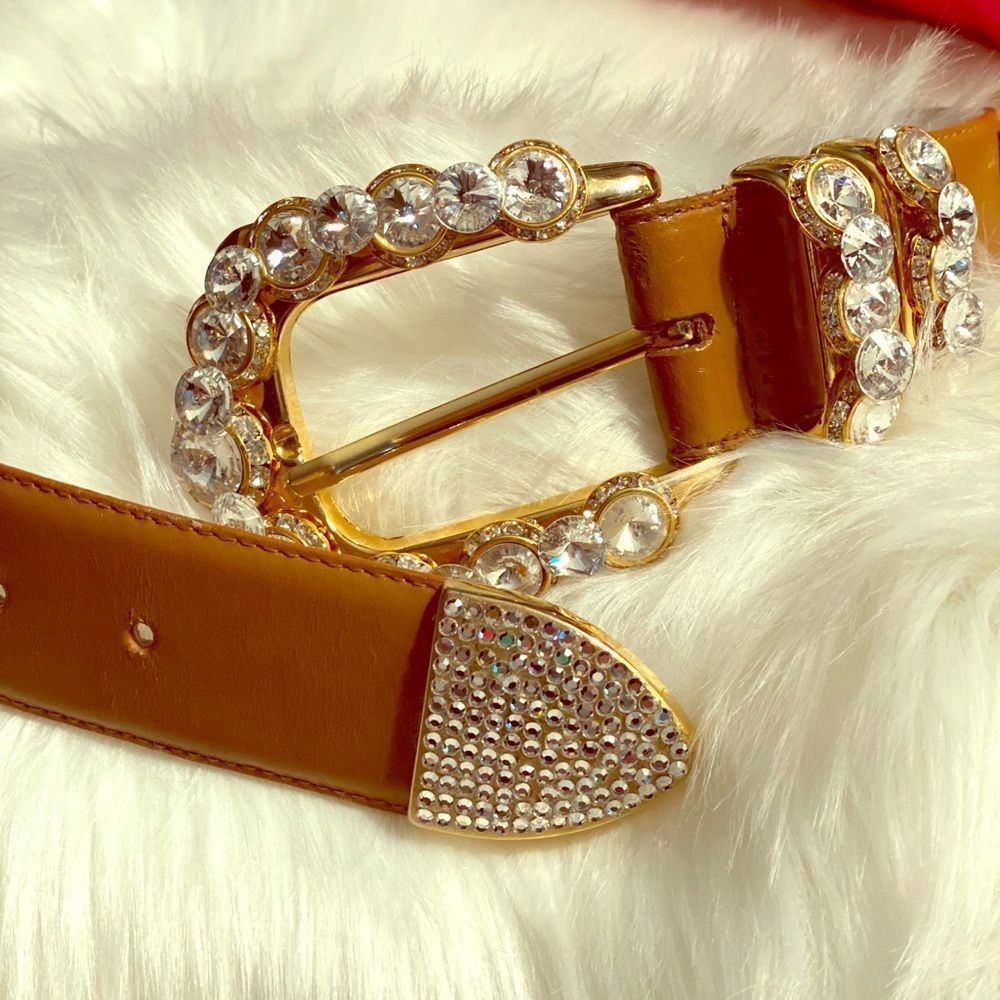 Liz Claiborne Bonded Leather Rhinestone Belt